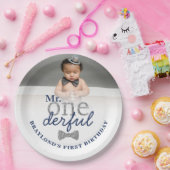 Mr.オネダーフル海軍&シルバー誕生日紙プレート ペーパープレート (パーティー)