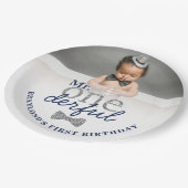 Mr.オネダーフル海軍&シルバー誕生日紙プレート ペーパープレート (アングル)