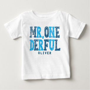 Mr.オネダーフル第1誕生日ベビーボディスーツ ベビーTシャツ