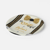 Mr.オネダーフル黒と金ゴールドの蝶ネクタイ ペーパープレート (アングル)