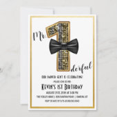 Mr.オネダーフル1歳の誕生日パーティの招待状 招待状 (正面)