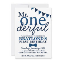 Mr.オネダーフル1歳の誕生日招待状
