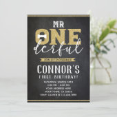 Mr.オネダーフル1歳の誕生日招待状 招待状 (スタンド正面)