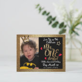 Mr.オネダーフル・ファースト誕生日招待状 インビテーションポストカード (スタンド正面)