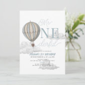 Mr.オンダーフルブルーホットエアバルーン1st誕生日 招待状 (スタンド正面)