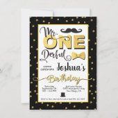 Mr.オンダーフル1歳の誕生日パーティの招待状 招待状 (正面)