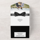 Mr. |ゲイカップル結婚男性の写真黒 オールインワン招待状 (外側)