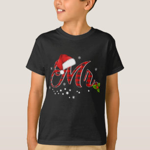 Mr.シャツレッドプレイドサンタハットマッチングカップルパハ Tシャツ