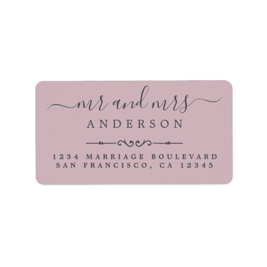 Mr.スクリプトPastel Purpleの結婚差出人住所 ラベル (正面)