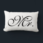 Mr.スクロール文字（白黒） ランバークッション<br><div class="desc">黒毛白枕のスクロール文字（この枕はこのシリーズの他の枕とマッチすることができる） ..リサオの枕さん</div>