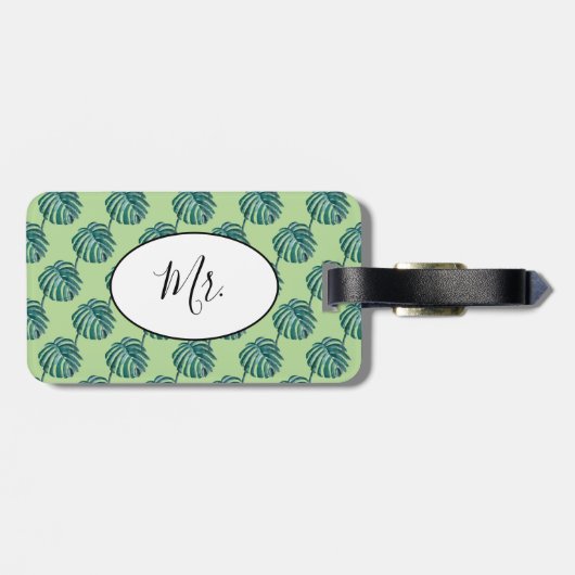 Mr.パームプリントターコイズラゲージタグ ラゲッジタグ (裏面横)