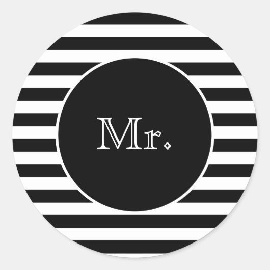 Mr.ブラック&ホワイトストライプズ ラウンドシール (正面)