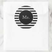Mr.ブラック&ホワイトストライプズ ラウンドシール (バッグ)