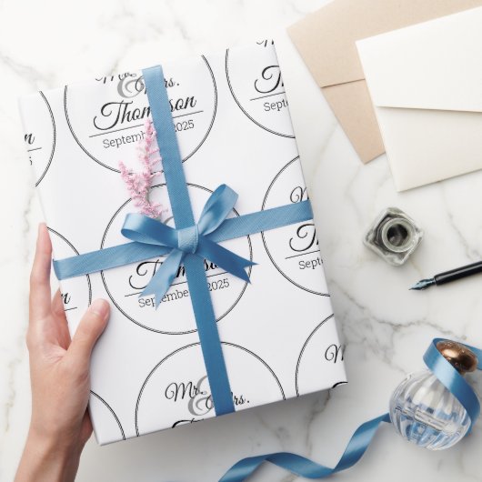 Mr.ミセスの結婚お祝い日 ラッピングペーパー (ギフト)