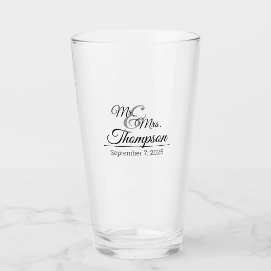 Mr.ミセスの結婚お祝い記念に タンブラーグラス (正面)