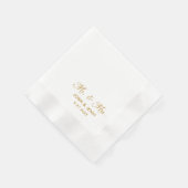 Mr.ミセスシンプル金ゴールドのナ結婚プキン 縁ありカクテルナプキン (角)
