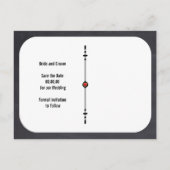 Mr.ミセスモダンタイポグラフィ結婚式の日付を保存 案内ポストカード (裏面)