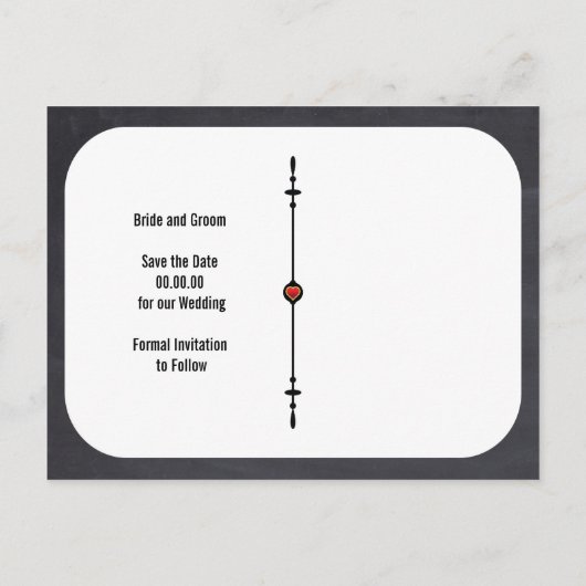 Mr.ミセスモダンタイポグラフィ結婚式の日付を保存 案内ポストカード (裏面)