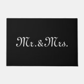 Mr.ミセス白黒カスタムスクリプエレガントト ドアマット (正面)