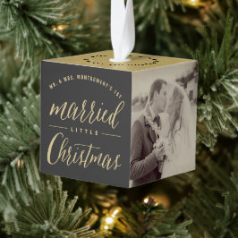 Mr.ミセス結婚した・リッ結婚ト・クリスマスの写真 キューブオーナメント