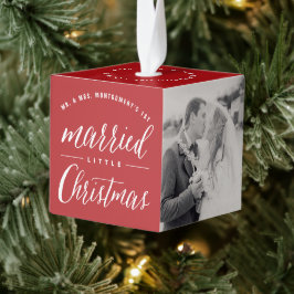 Mr.ミセス結婚した・リッ結婚ト・クリスマスの写真 キューブオーナメント