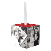 Mr.ミセス結婚した・リッ結婚ト・クリスマスの写真 キューブオーナメント (裏面アングル)