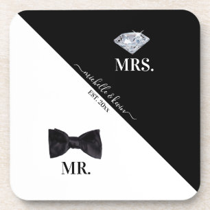 Mr.ミセス結婚ズ・ブラック&ホワイト コースター