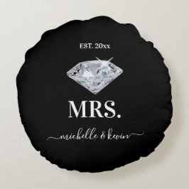 Mr.ミセス結婚ズ・ブラック&ホワイト ラウンドクッション