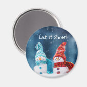 Mr.ミセス雪だるまカスタム磁石 マグネット (正面/裏面)