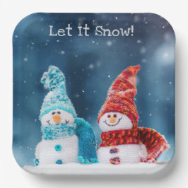 Mr.&ミセス雪だるまカスタム紙プレート ペーパープレート