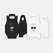 Mr.ミセス・ウェディング・パーティ・ブラック&ホワイト フェイバーボックス (折り畳みなし)