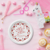 Mr.ミセス・エレガントフローラ結婚の紙プレート ペーパープレート (パーティー)