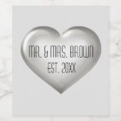 Mr.ミセス・シルバー記念ハート・ワインラベル ワインラベル (シングルラベル)