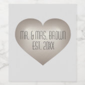 Mr.ミセス・シルバー記念ハート・ワインラベル ワインラベル (シングルラベル)