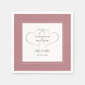 Mr.ミセス・ダスティバラエレガントなウェディングシックなハート スタンダードカクテルナプキン (正面)