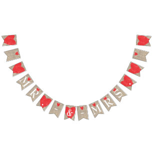 Mr.ミセス・バーラップと赤いハート結婚ズの婚約 バンティングフラッグ