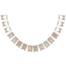 Mr.ミセス・バーラップ結婚のブライダルシャワー婚約 バンティングフラッグ