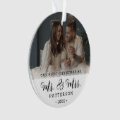 Mr.ミセス・フォト1stクリスマスニューリー記念結婚品 オーナメント (正面)