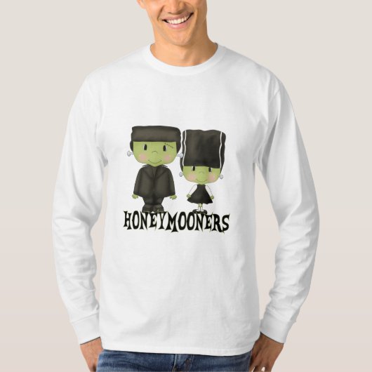 Mr.ミセス・フランケン・ハネムーンの面白いハロウィーン Tシャツ (正面)