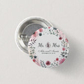 Mr.ミセス・フローラ・ウォーター結婚カラー |ピンボタン 缶バッジ (正面&裏面)