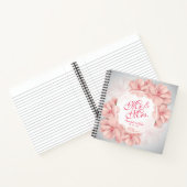 Mr.ミセス・フローラ・ウォーター結婚・カラーのゲストブック ノートブック (内部)