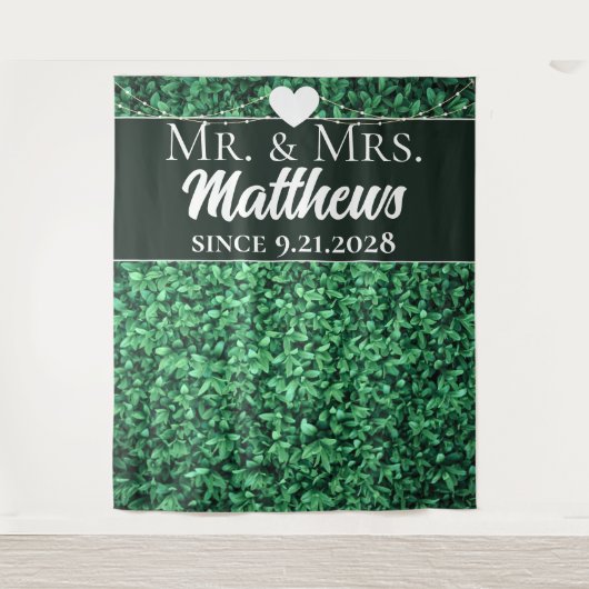 Mr.ミセス・ミセス結婚・ヘッジウォールの写真の背景 タペストリー (正面)