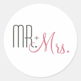 Mr.ミセス・レトロモダン結婚の封筒用シール ラウンドシール