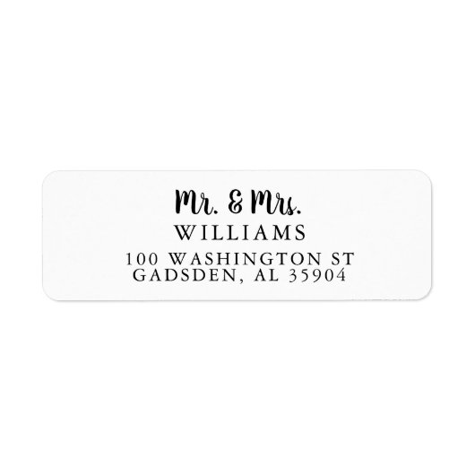 Mr.ミセス・差出人住所ラベル ラベル (正面)