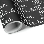 Mr.ミセス・白黒・ギフト ラッピングペーパー (ロールコーナー)