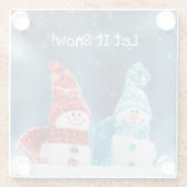 Mr.ミセス・雪だるまカスタム・グラス・コースター ガラスコースター (裏面)