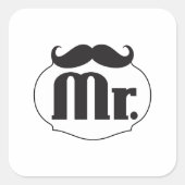 Mr.ムスタヒーレトロヴィンテージヒップスターの贈り物 スクエアシール (正面)