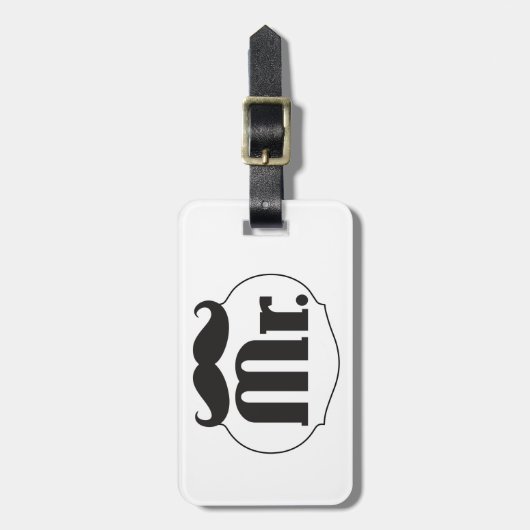 Mr.ムスタヒーレトロヴィンテージヒップスターの贈り物 ラゲッジタグ (正面縦)