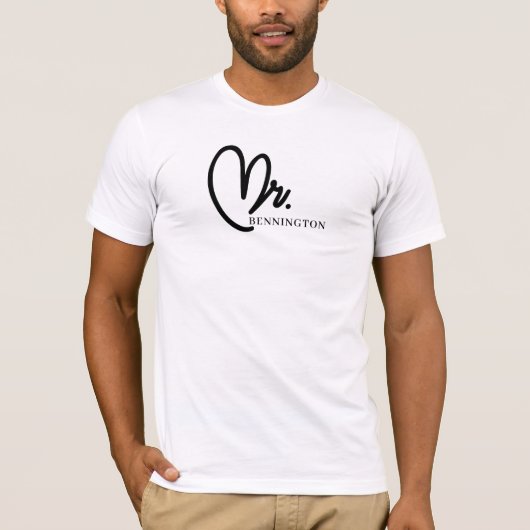 Mr.モダンカスタム結婚式の新婚Tシャツ Tシャツ (正面)