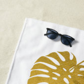 Mr.モダン金ゴールドモンステラ熱帯葉スクリプトBe ビーチタオル (インサイチュ)